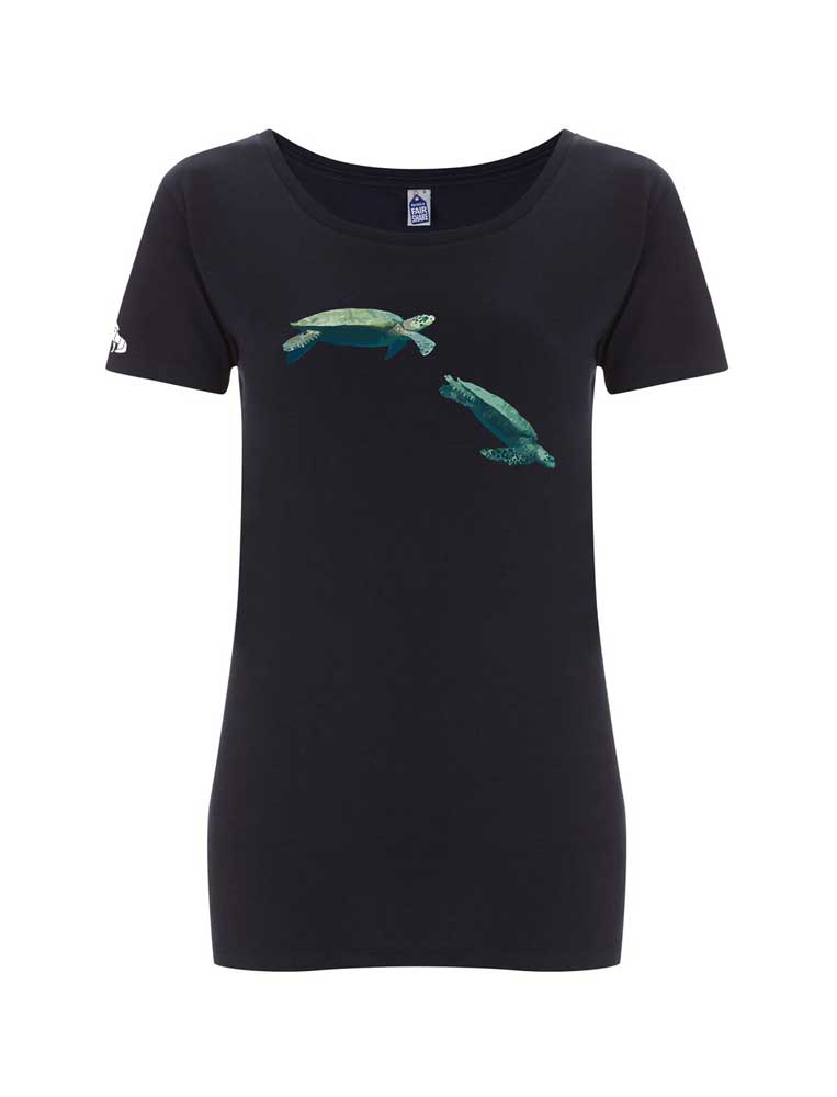 Women's Fairtrade Diving Turtles T-shirt