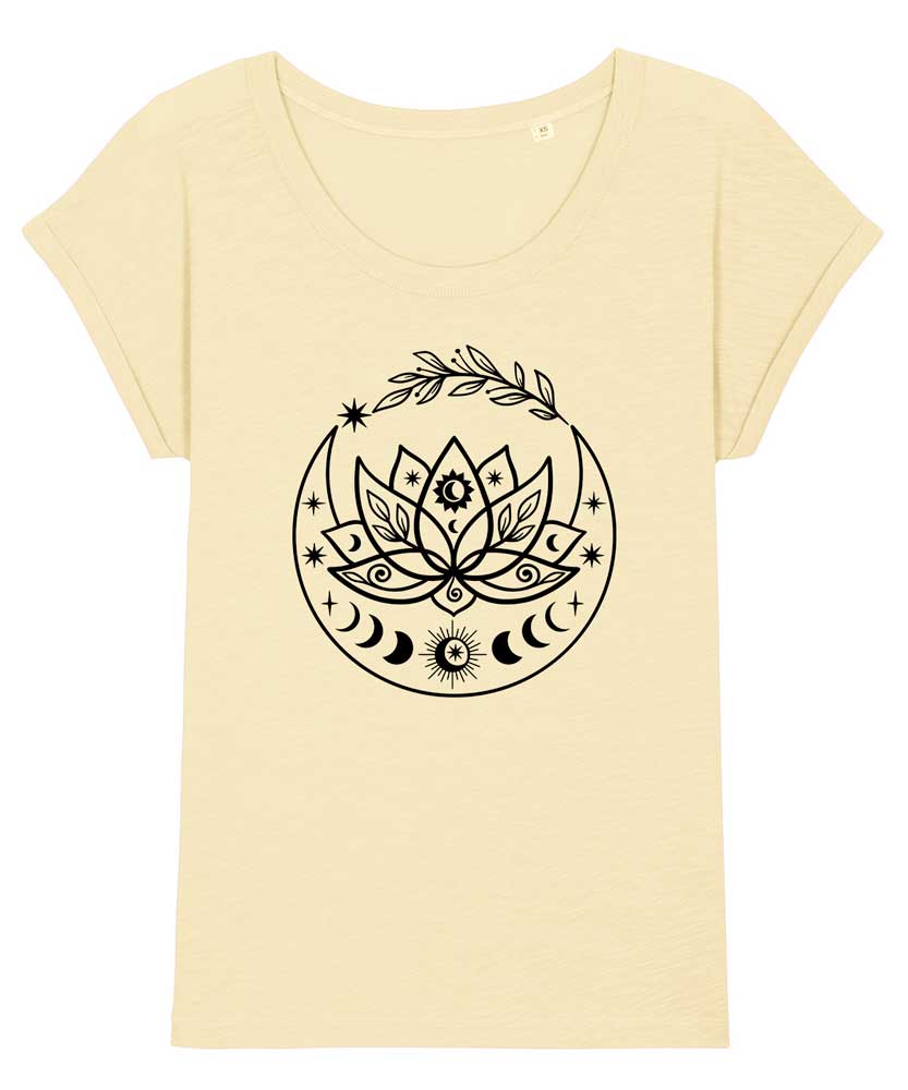 Women's Slub Organic Cotton Lotus Flower T-shirt