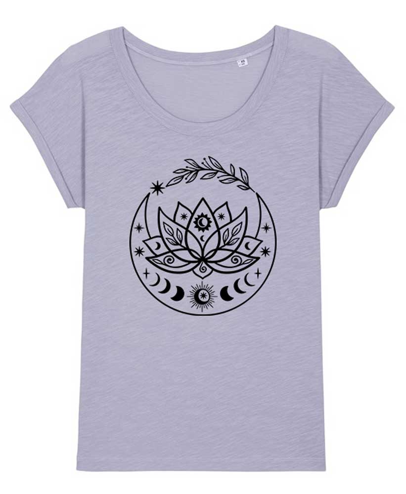 Women's Slub Organic Cotton Lotus Flower T-shirt