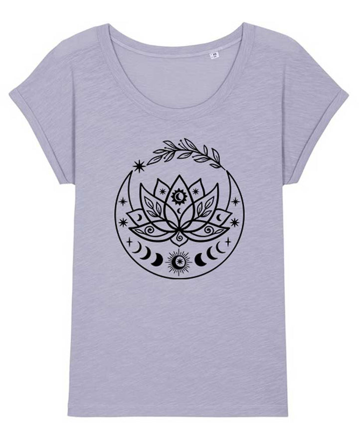 Women's Slub Organic Cotton Lotus Flower T-shirt