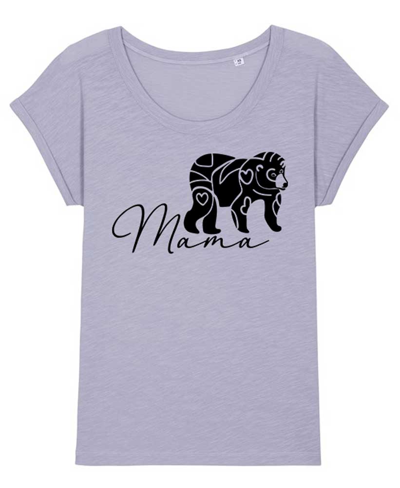 Women's Mama Bear Personalised Slub Organic T-shirt