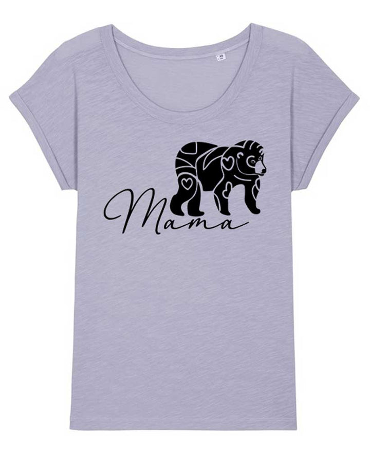 Women's Mama Bear Personalised Slub Organic T-shirt
