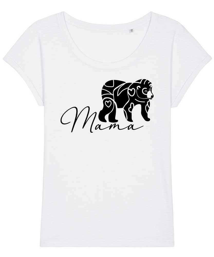 Women's Mama Bear Personalised Slub Organic T-shirt
