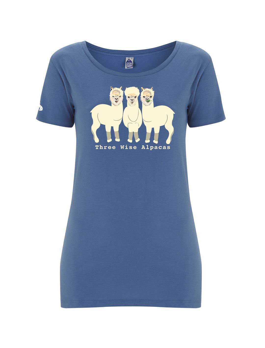 Women's Fairtrade Three Wise Alpacas T-shirt