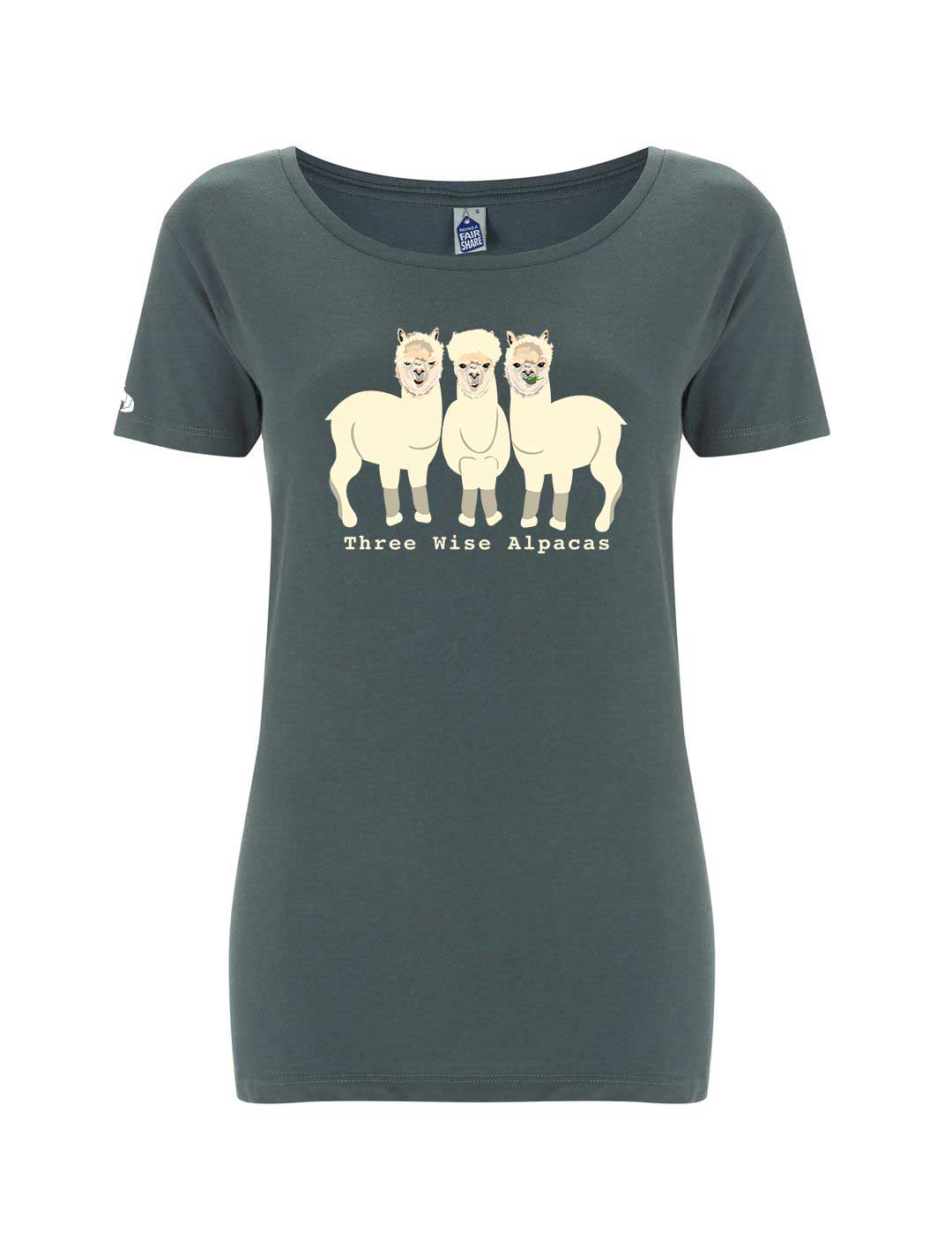 Women's Fairtrade Three Wise Alpacas T-shirt