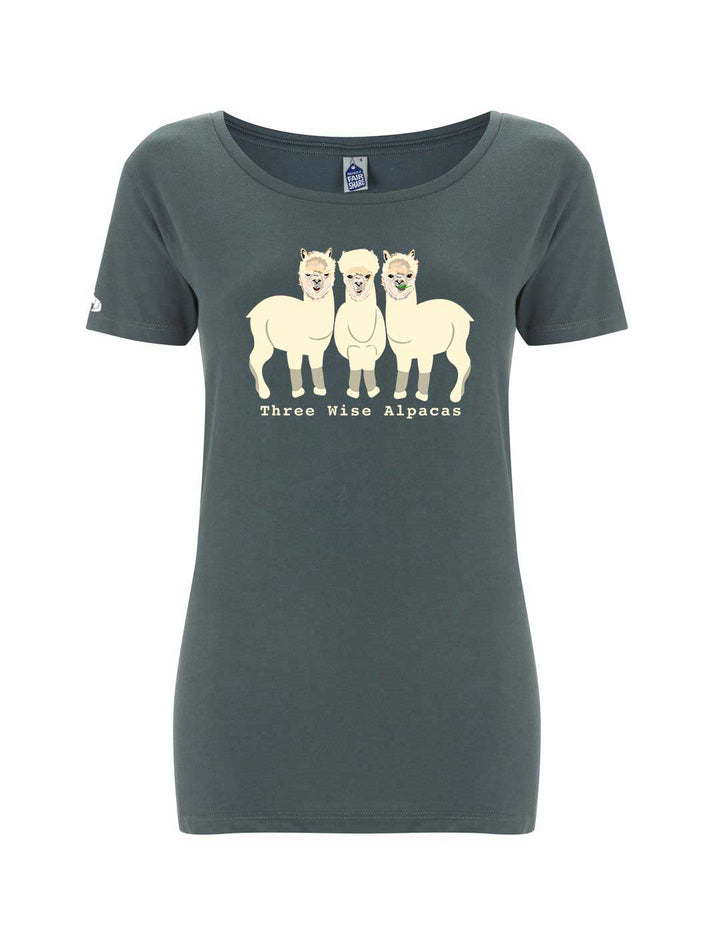 Women's Fairtrade Three Wise Alpacas T-shirt