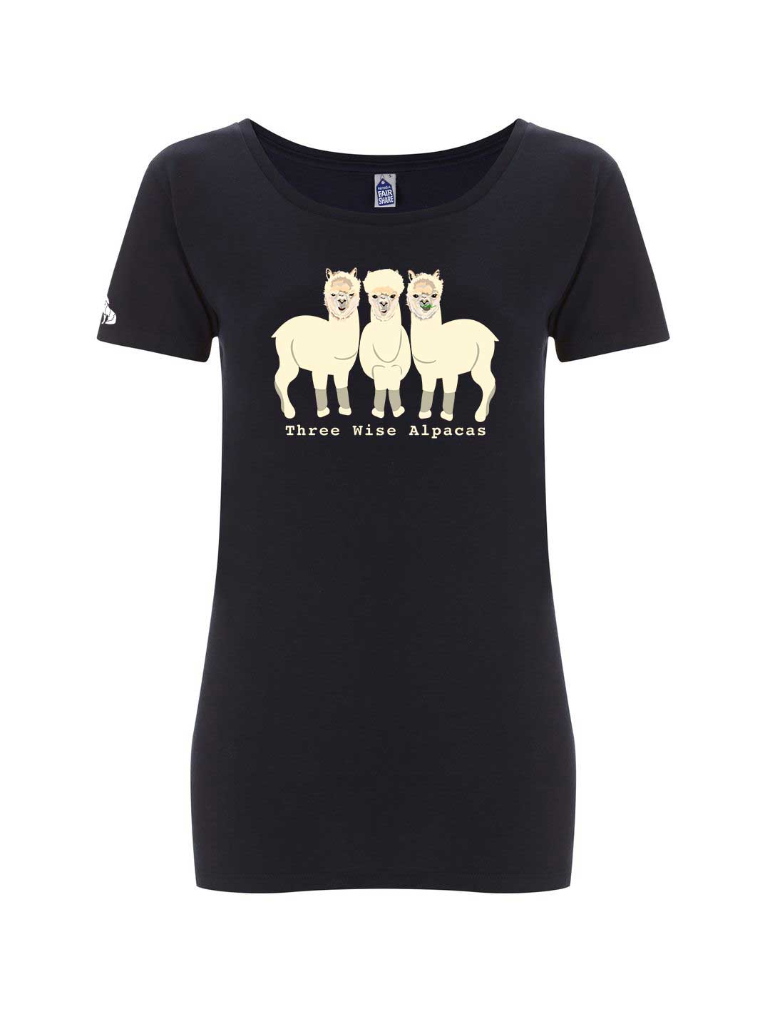 Women's Fairtrade Three Wise Alpacas T-shirt