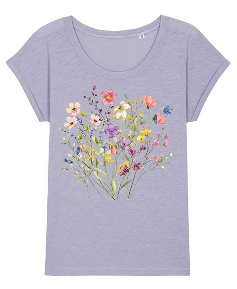 Women's Slub Wild Flowers T-shirt