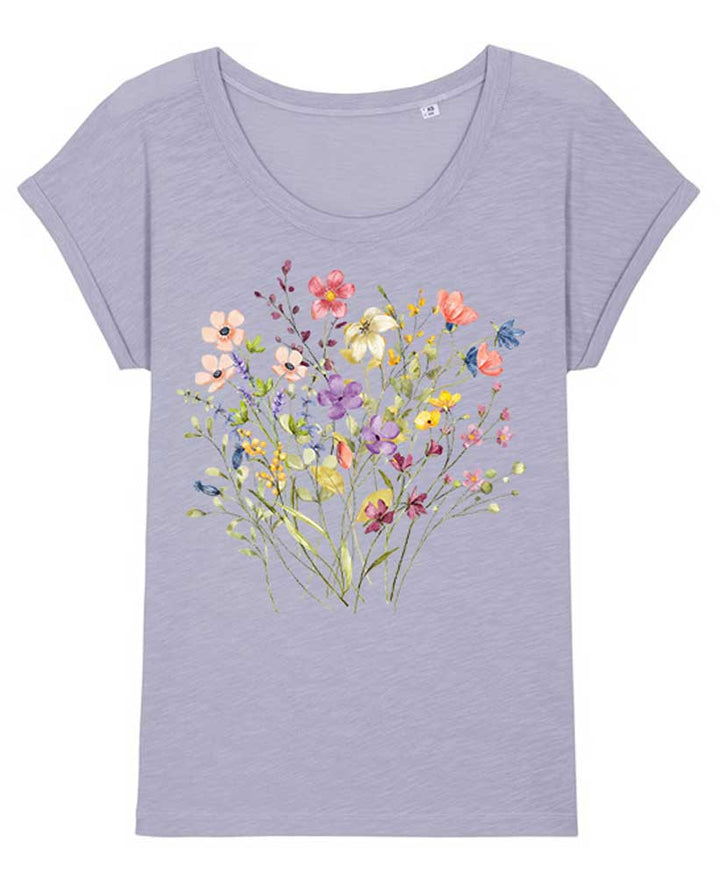 Women's Slub Wild Flowers T-shirt