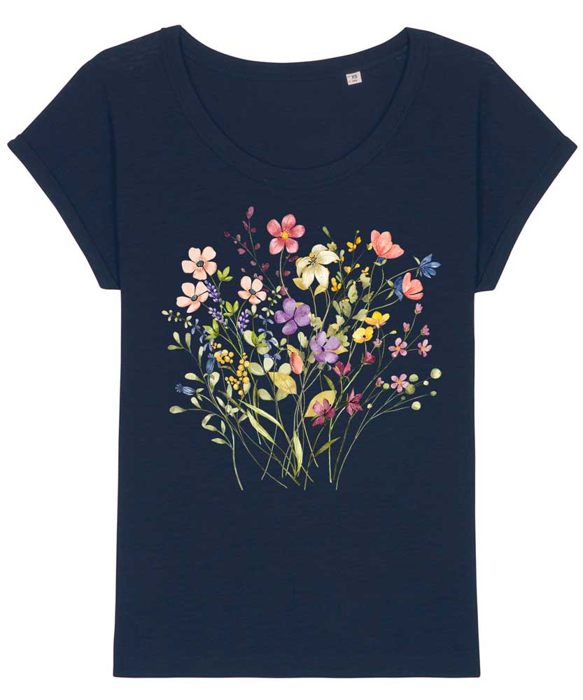 Women's Slub Wild Flowers T-shirt