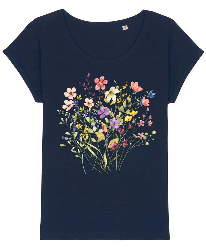 Women's Slub Wild Flowers T-shirt