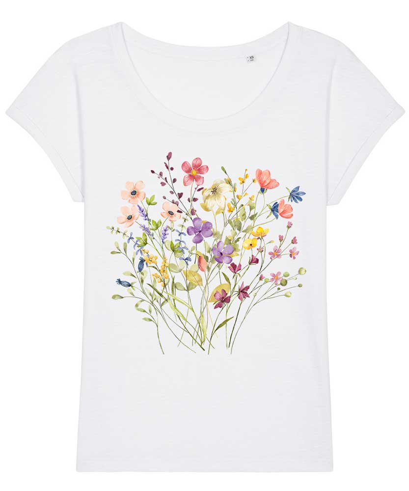 Women's Slub Wild Flowers T-shirt