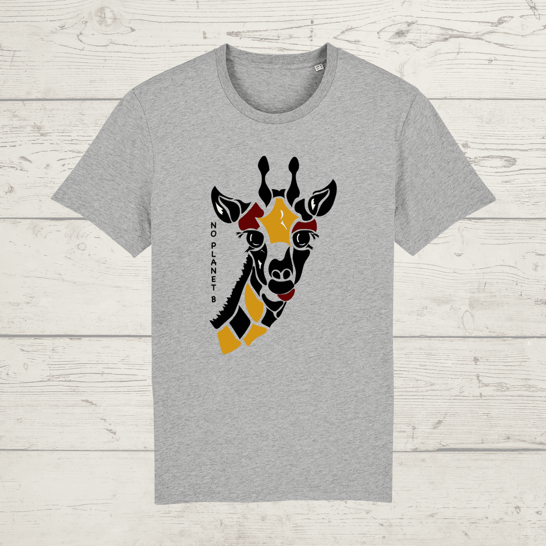 Kid’s no planet b giraffe t-shirt - heather grey / 3-4 years