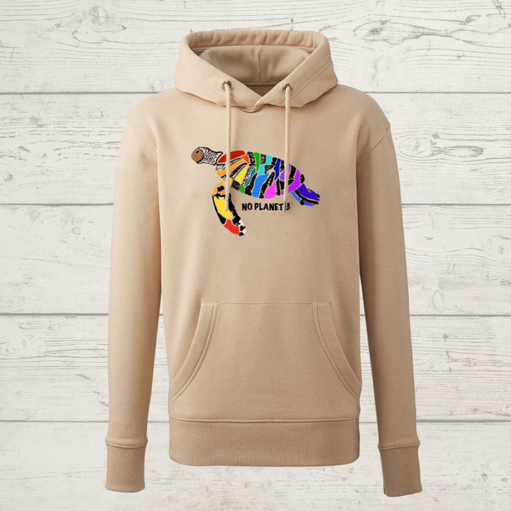 No planet b rainbow sea turtle hoody - sand / small / unisex