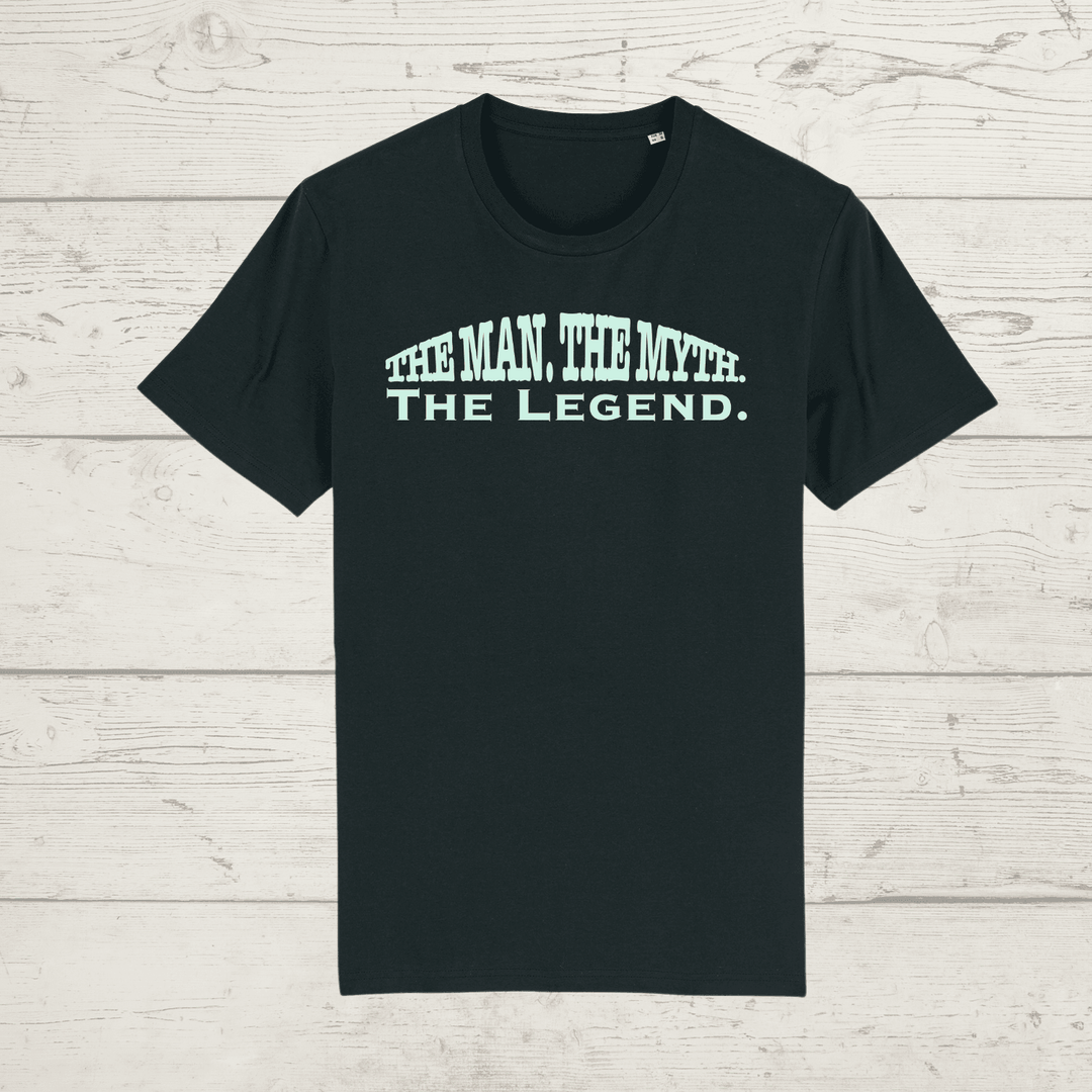 The man the myth the legend t-shirt - xxs / black - unisex