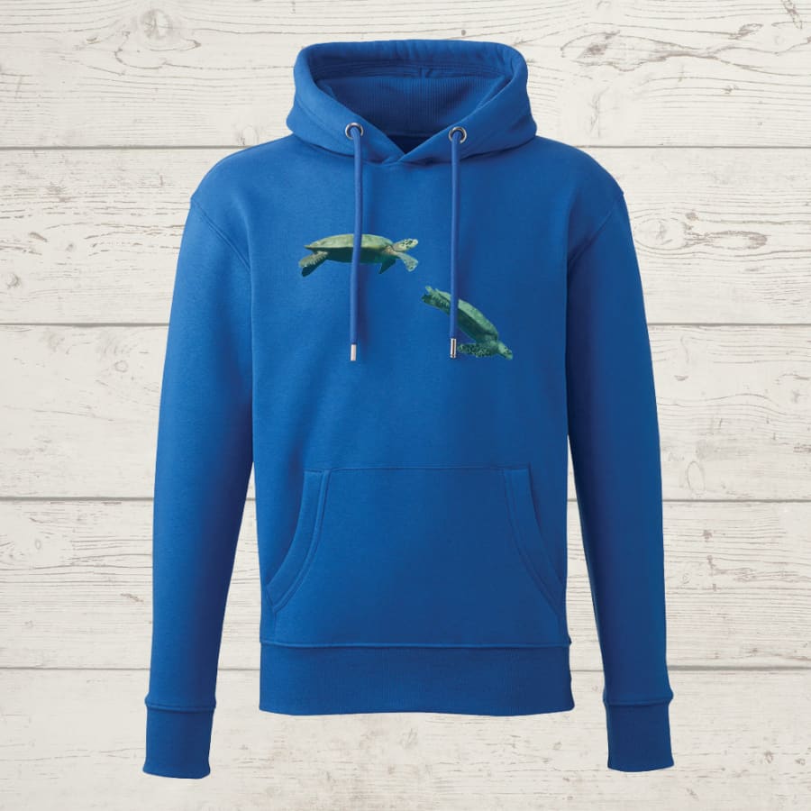 Unisex diving turtles hoody - royal blue / x-small / women’s