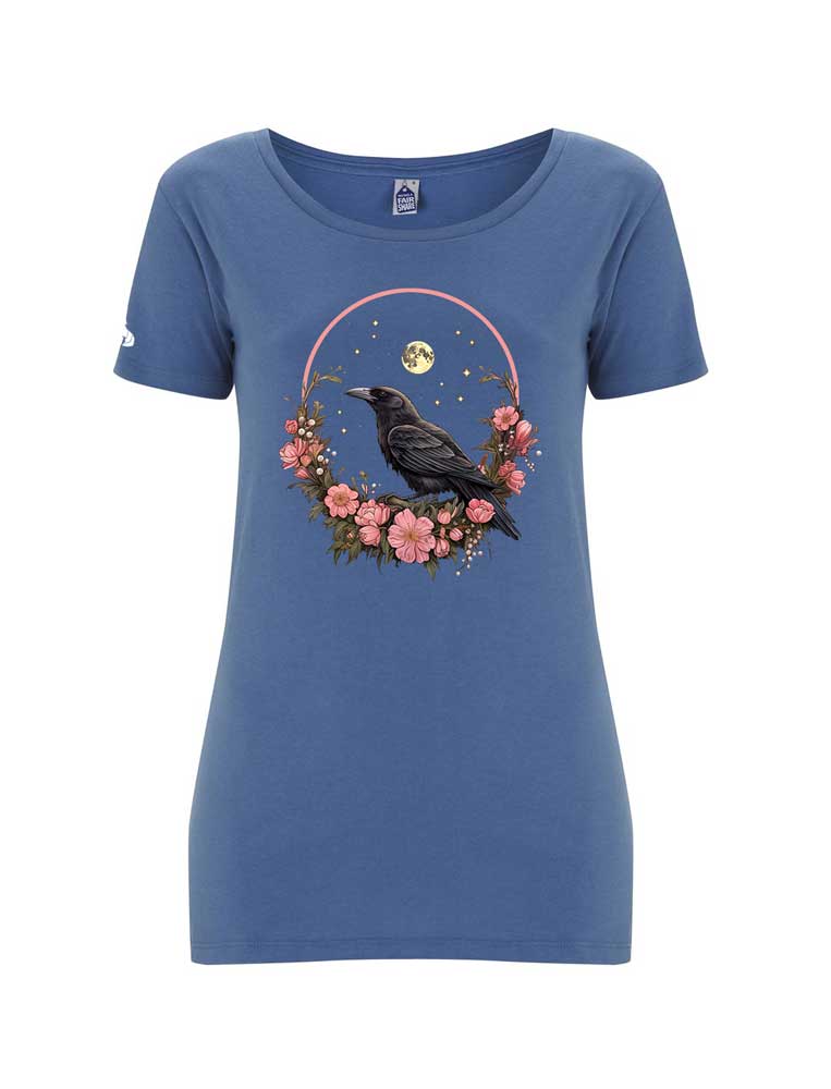 Women's Fairtrade Crow and Moon T-shirt
