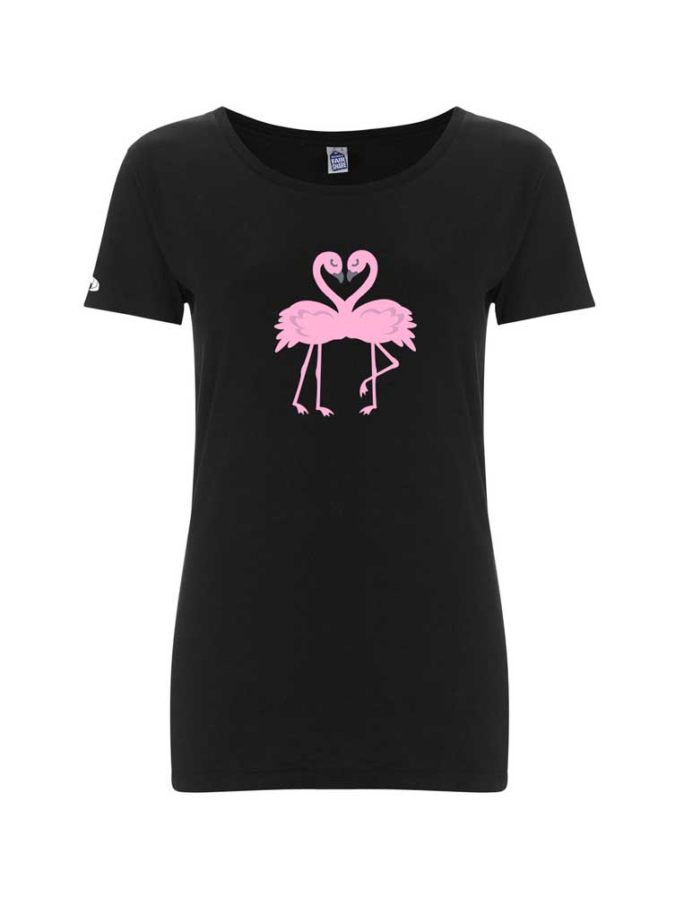 Women's Fairtrade Flamingo Heart T-shirt