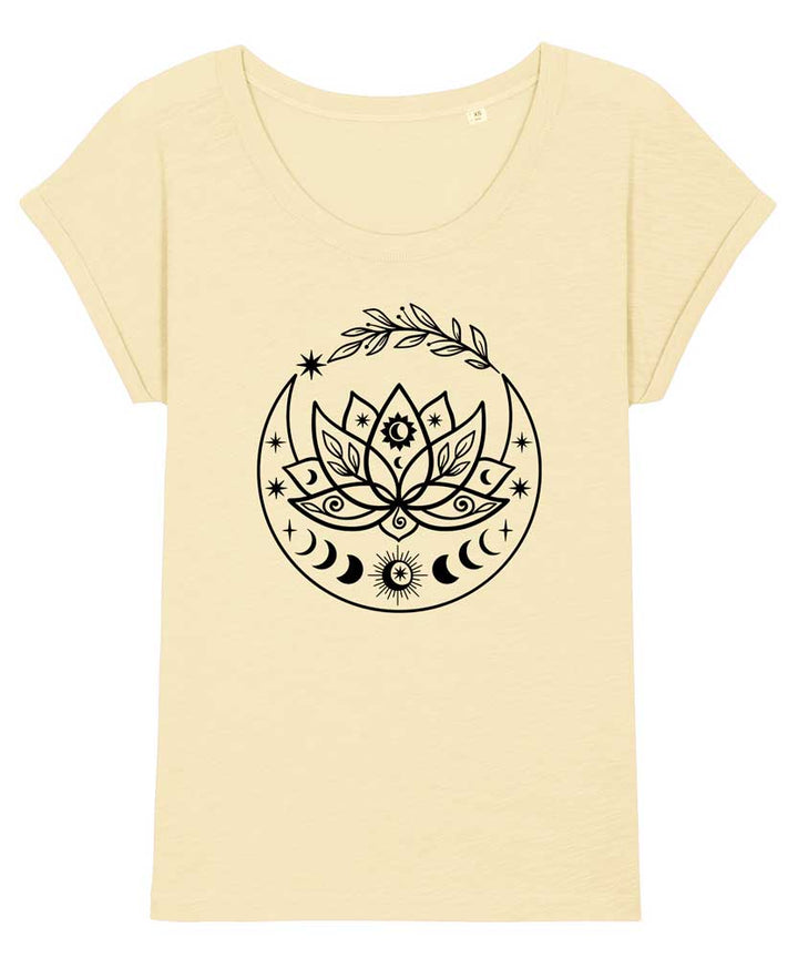 Women's Slub Organic Cotton Lotus Flower T-shirt