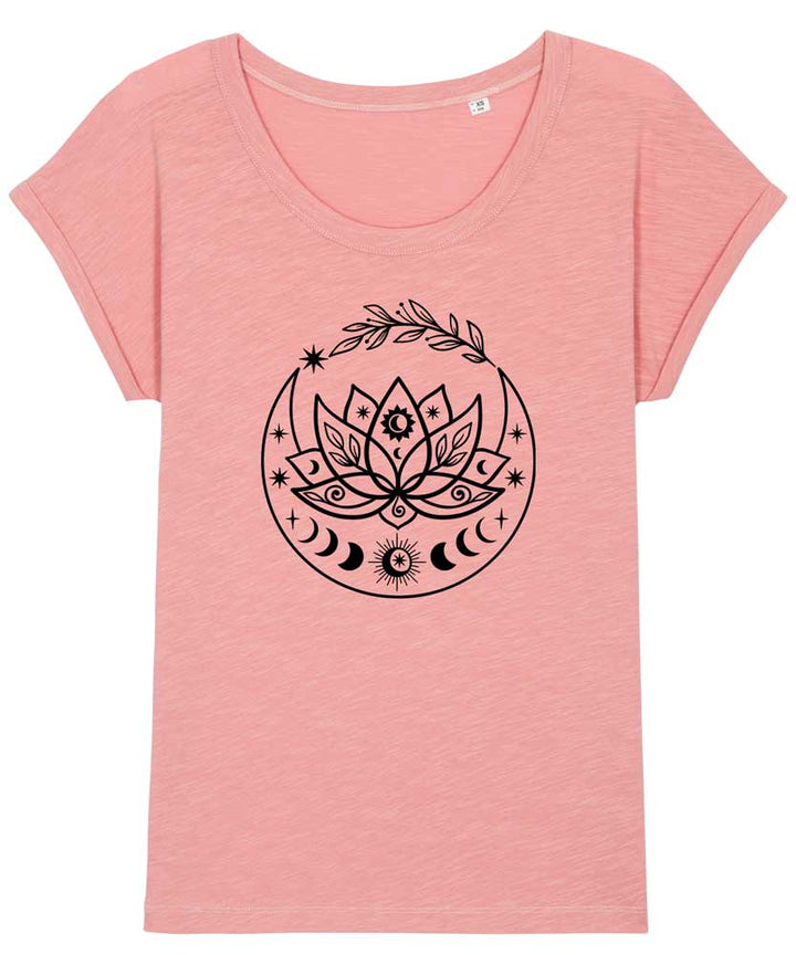 Women's Slub Organic Cotton Lotus Flower T-shirt