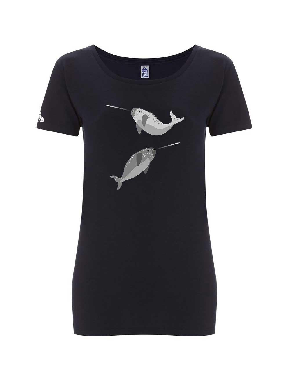 Women's Fairtrade Organic Cotton Narwhal T-shirt