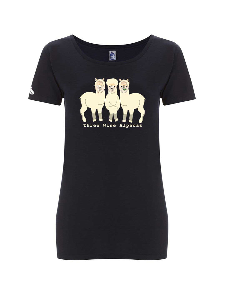 Women's Fairtrade Three Wise Alpacas T-shirt