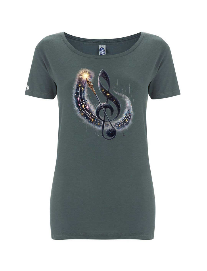 Women's Fairtrade Treble Clef Music T-shirt
