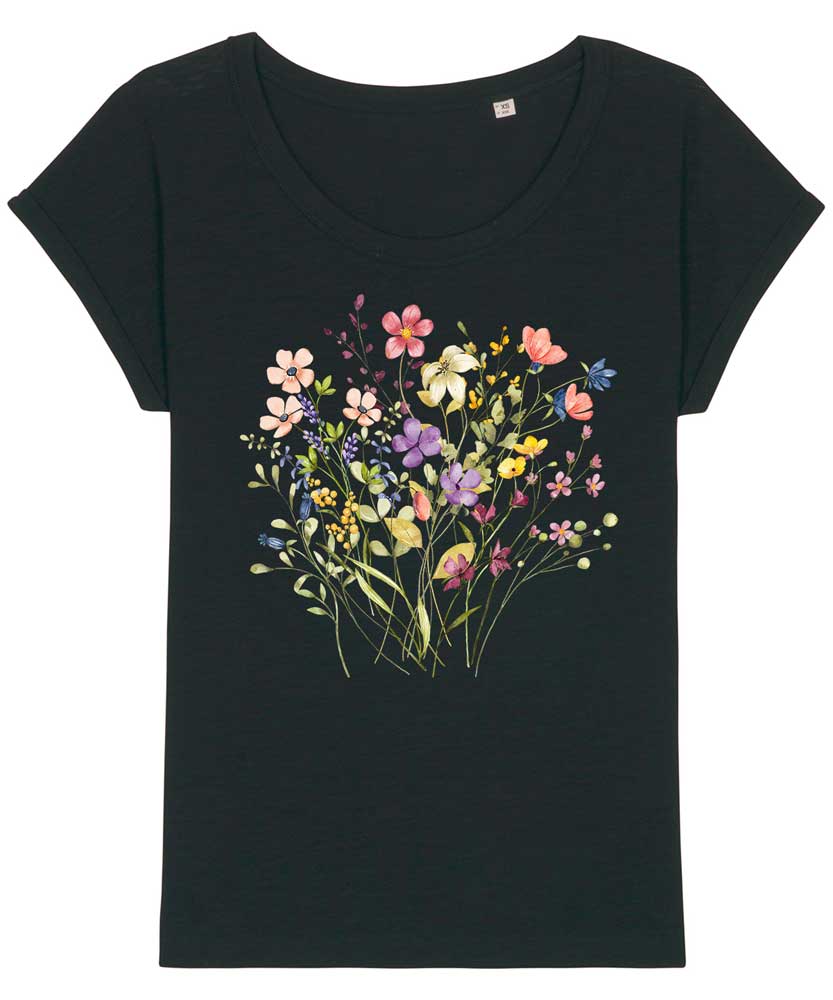 Women's Slub Wild Flowers T-shirt