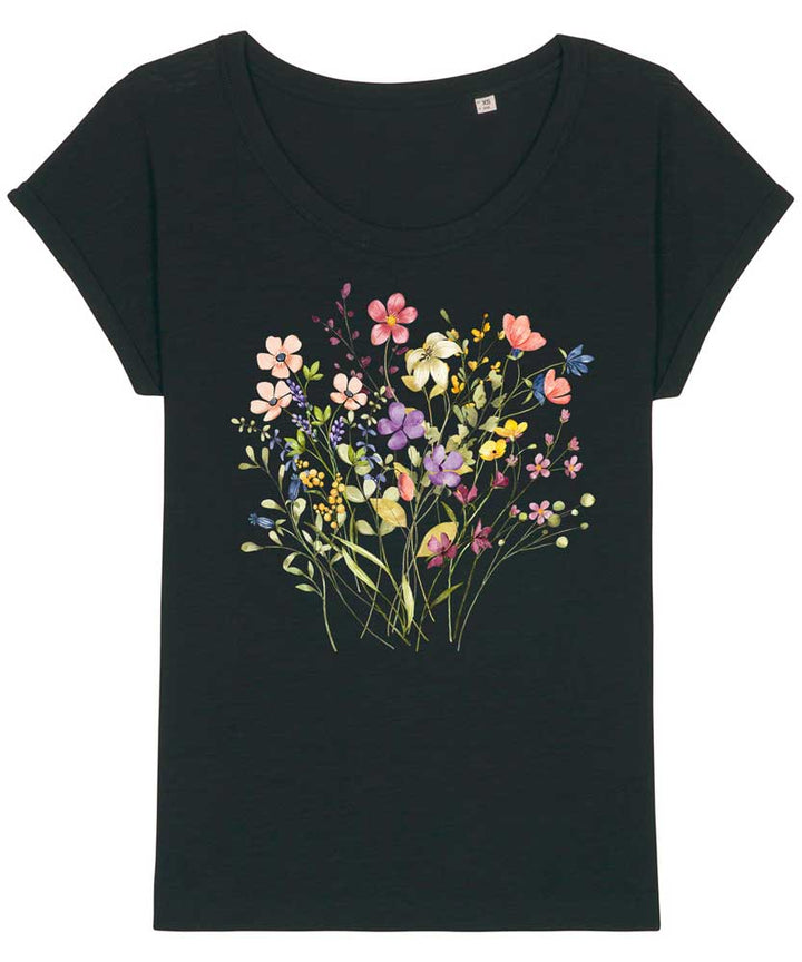 Women's Slub Wild Flowers T-shirt
