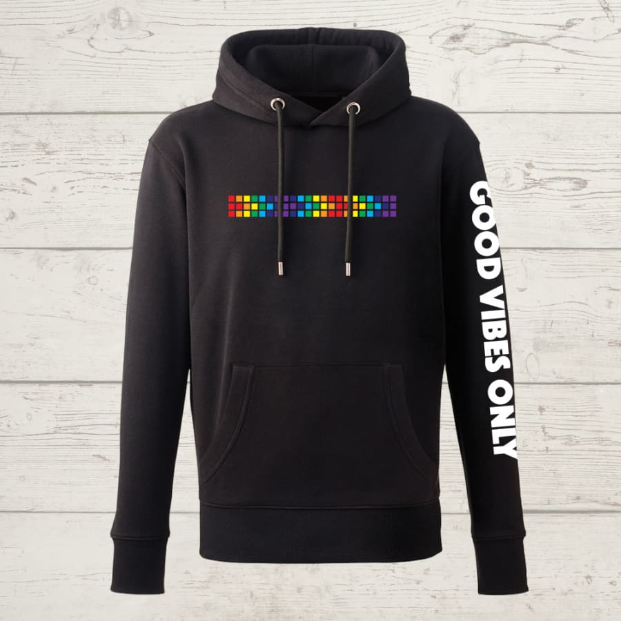 Good vibes only rainbow hoody - x-small (women’s only) /