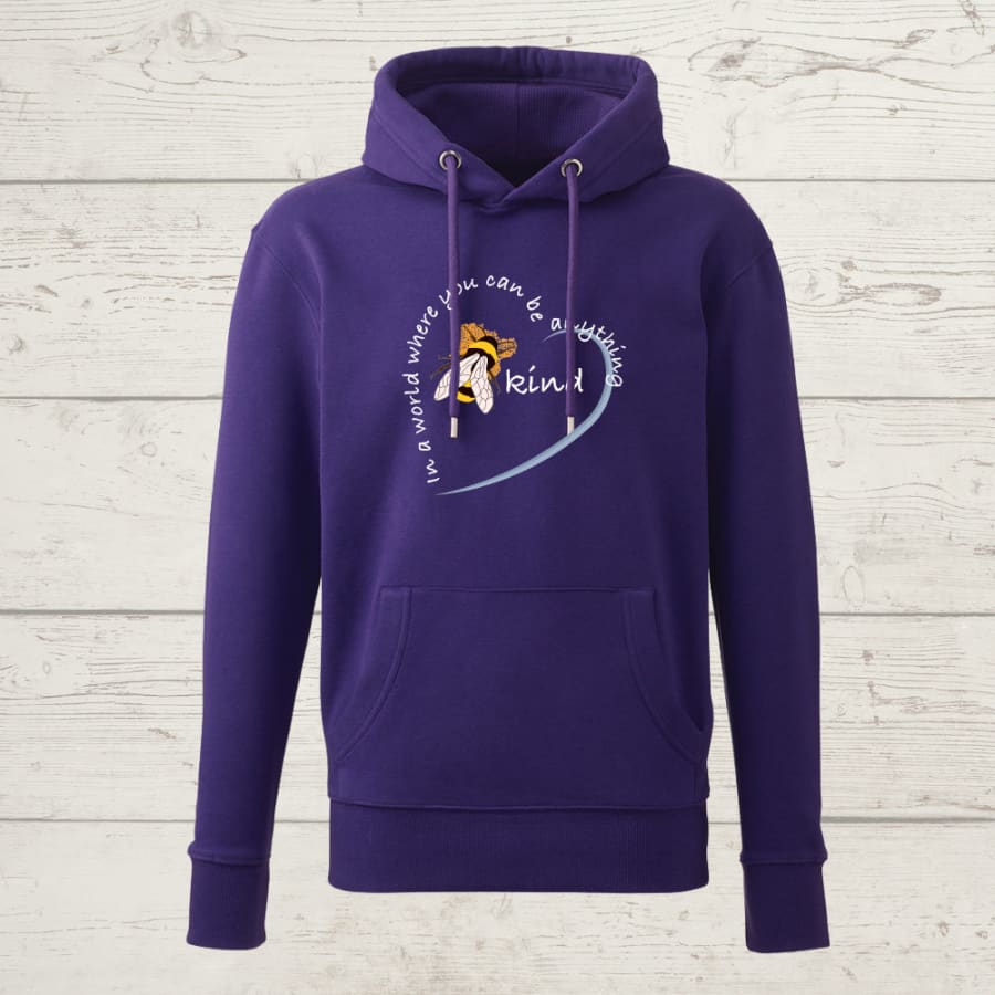 In a world where you can be anything be kind hoody - purple