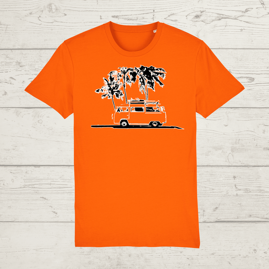 Kid’s campervan t-shirt - bright orange / xs / 3-4 - kid’s