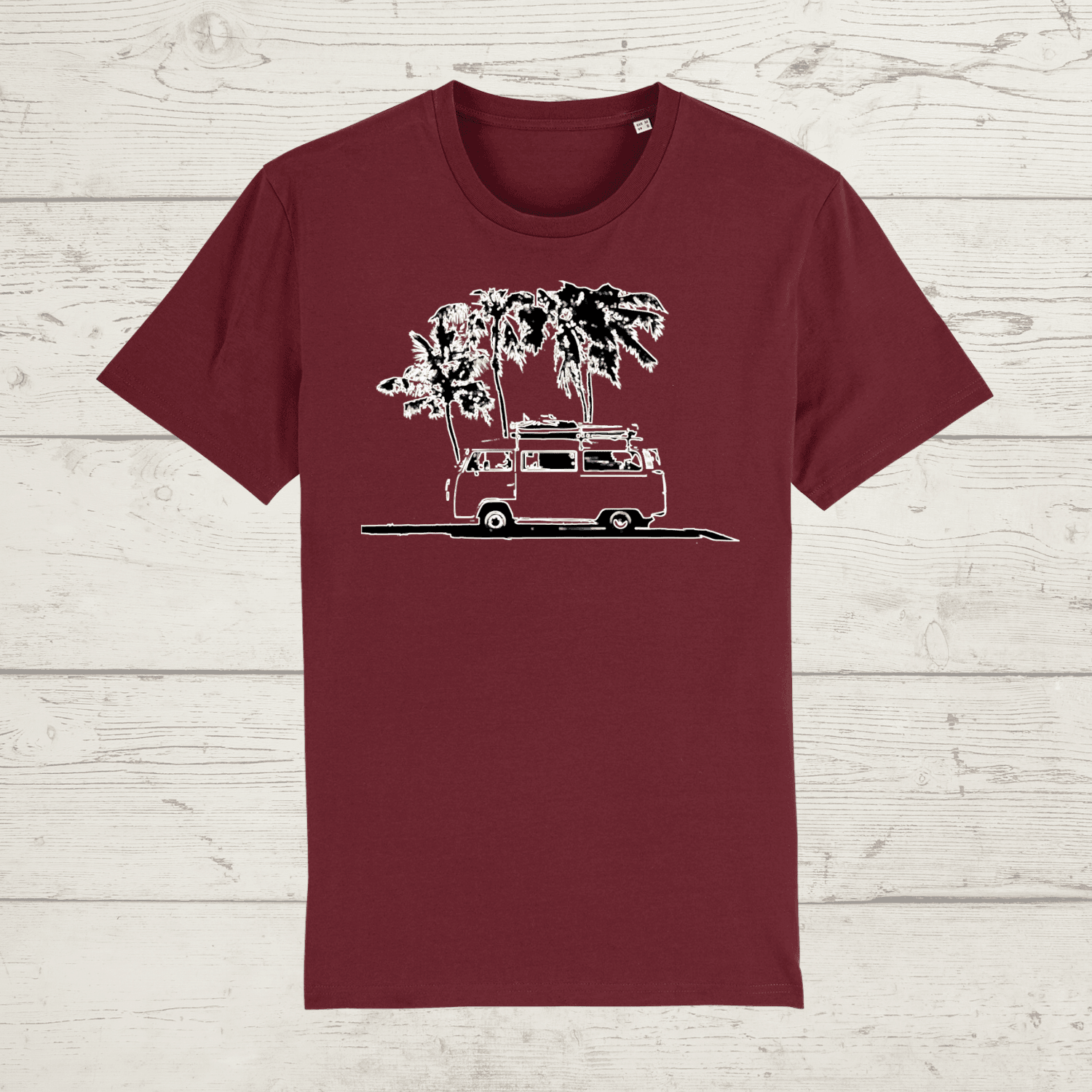Kid’s campervan t-shirt - burgundy / xs / 3-4 - kid’s