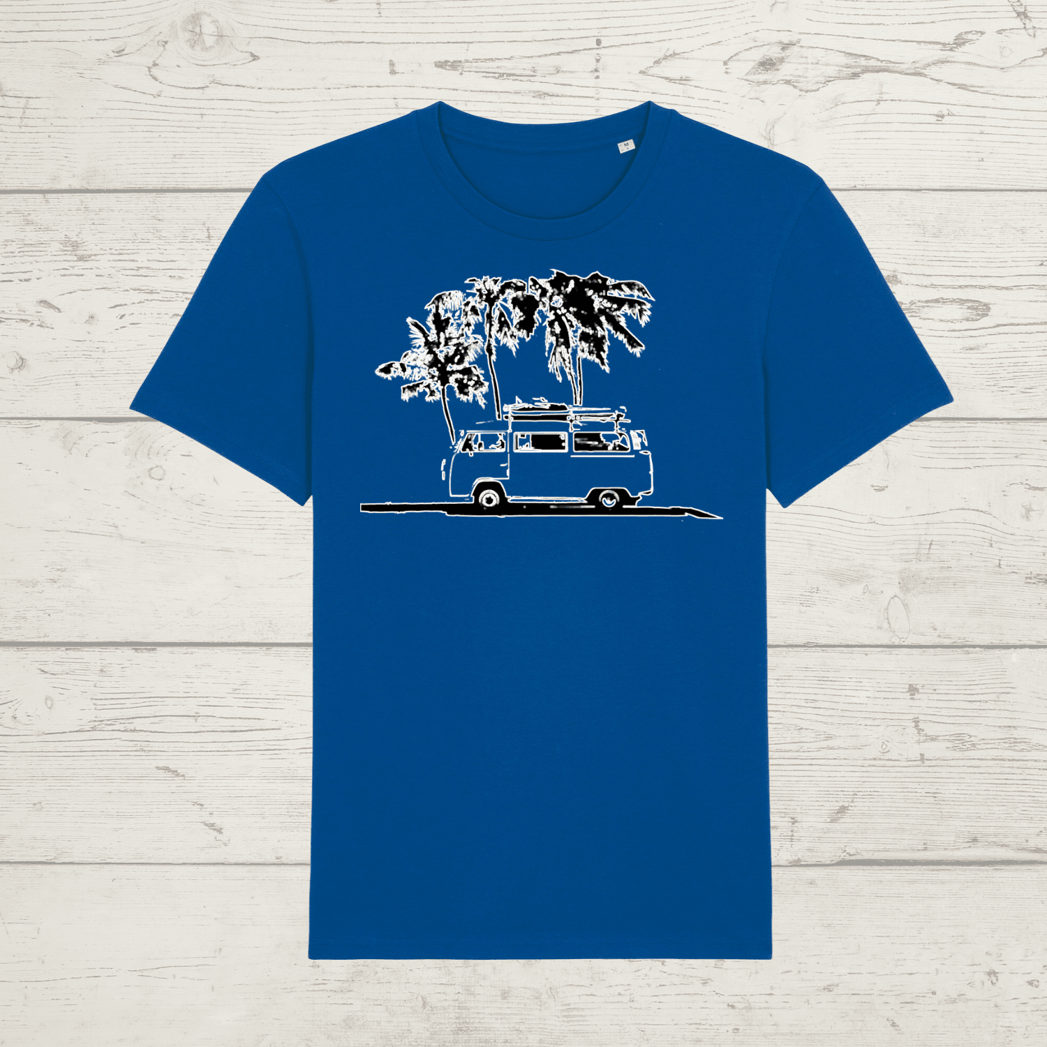 Kid’s campervan t-shirt - marjorelle blue / xs / 3-4 - kid’s