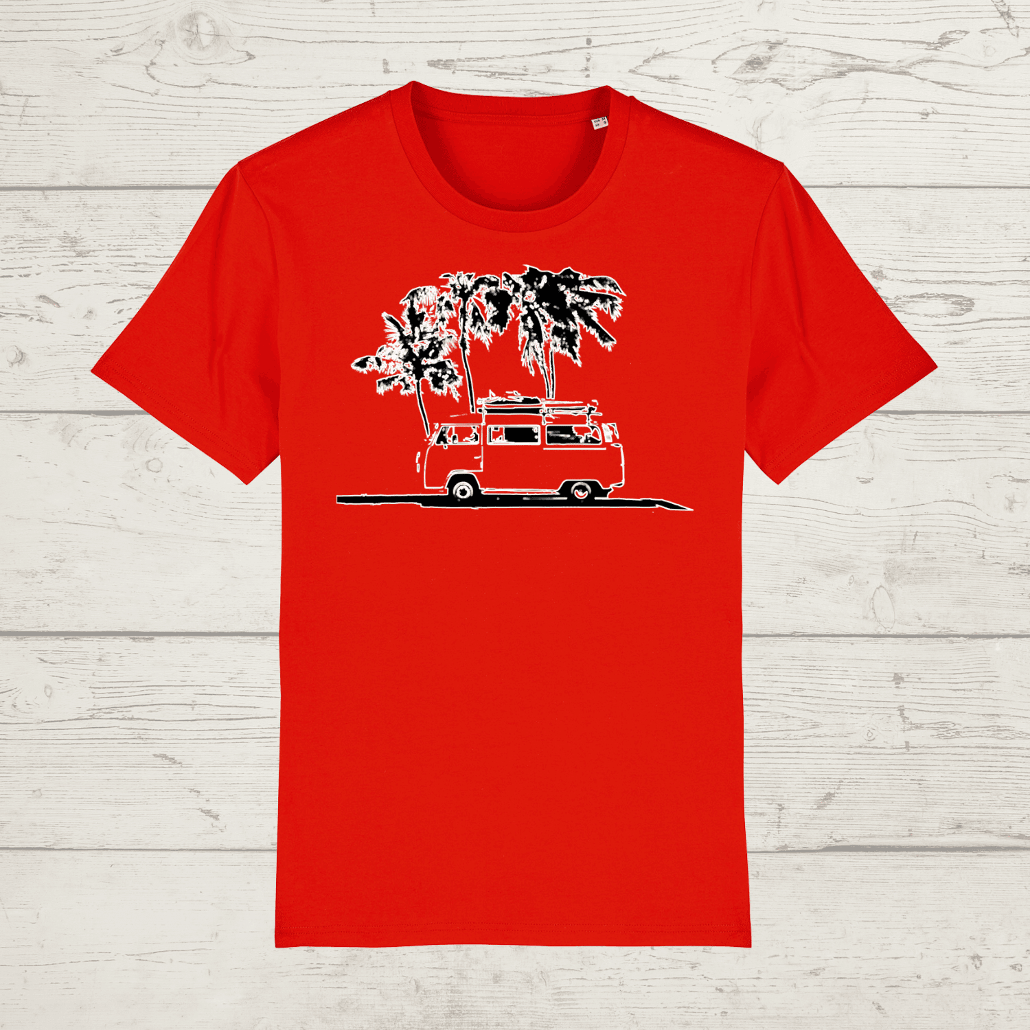 Kid’s campervan t-shirt - red / xs / 3-4 - kid’s t-shirt