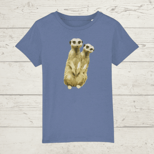 Kid’s meerkat t-shirt - mid heather blue / xs / 3-4 - kid’s