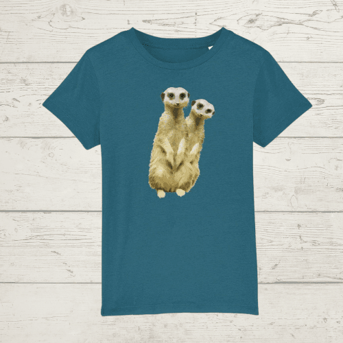 Kid’s meerkat t-shirt - ocean depth / xs / 3-4 - kid’s
