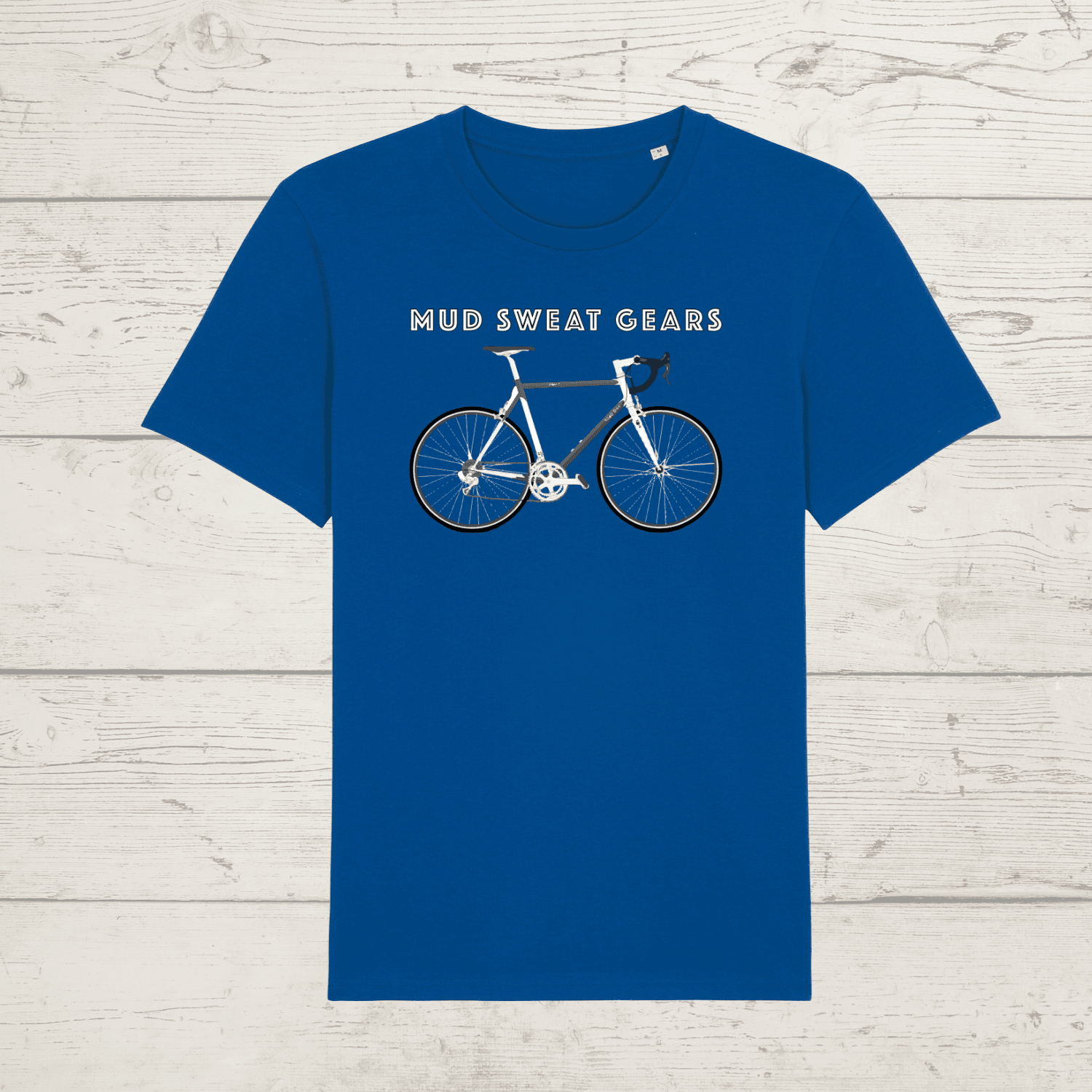 Kid’s mud sweat gears bike t-shirt - majorelle blue / 3-4