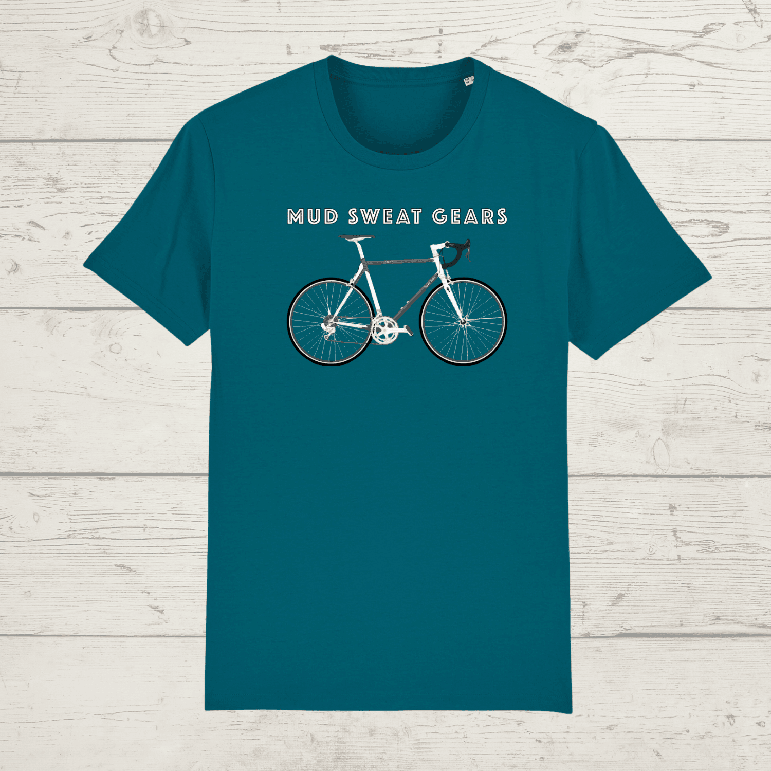 Kid’s mud sweat gears bike t-shirt - ocean depth / 3-4 years