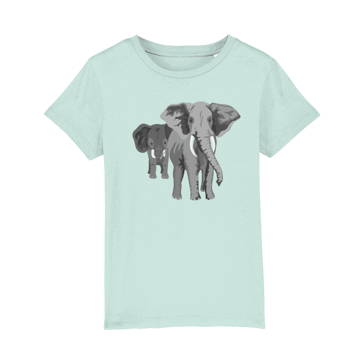 Kid's Mum and Baby Elephant T-shirt-Clothing-Caribbean Blue-My T-shirt Wardrobe