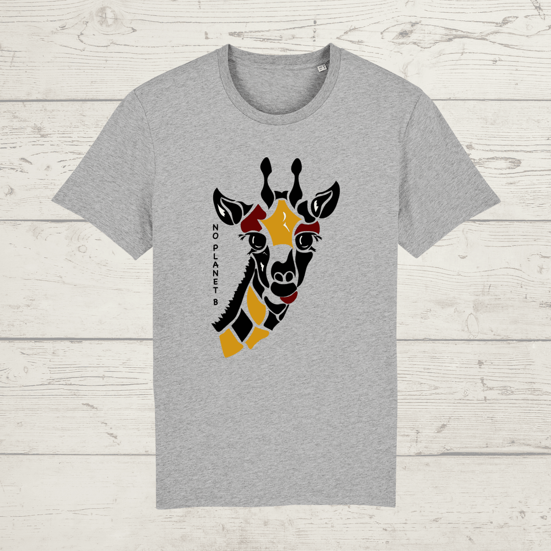 Kid’s no planet b giraffe t-shirt - heather grey / 3-4 years