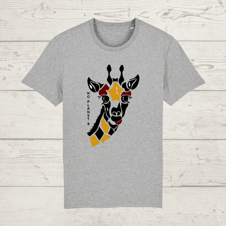 Kid’s no planet b giraffe t-shirt - heather grey / 3-4 years
