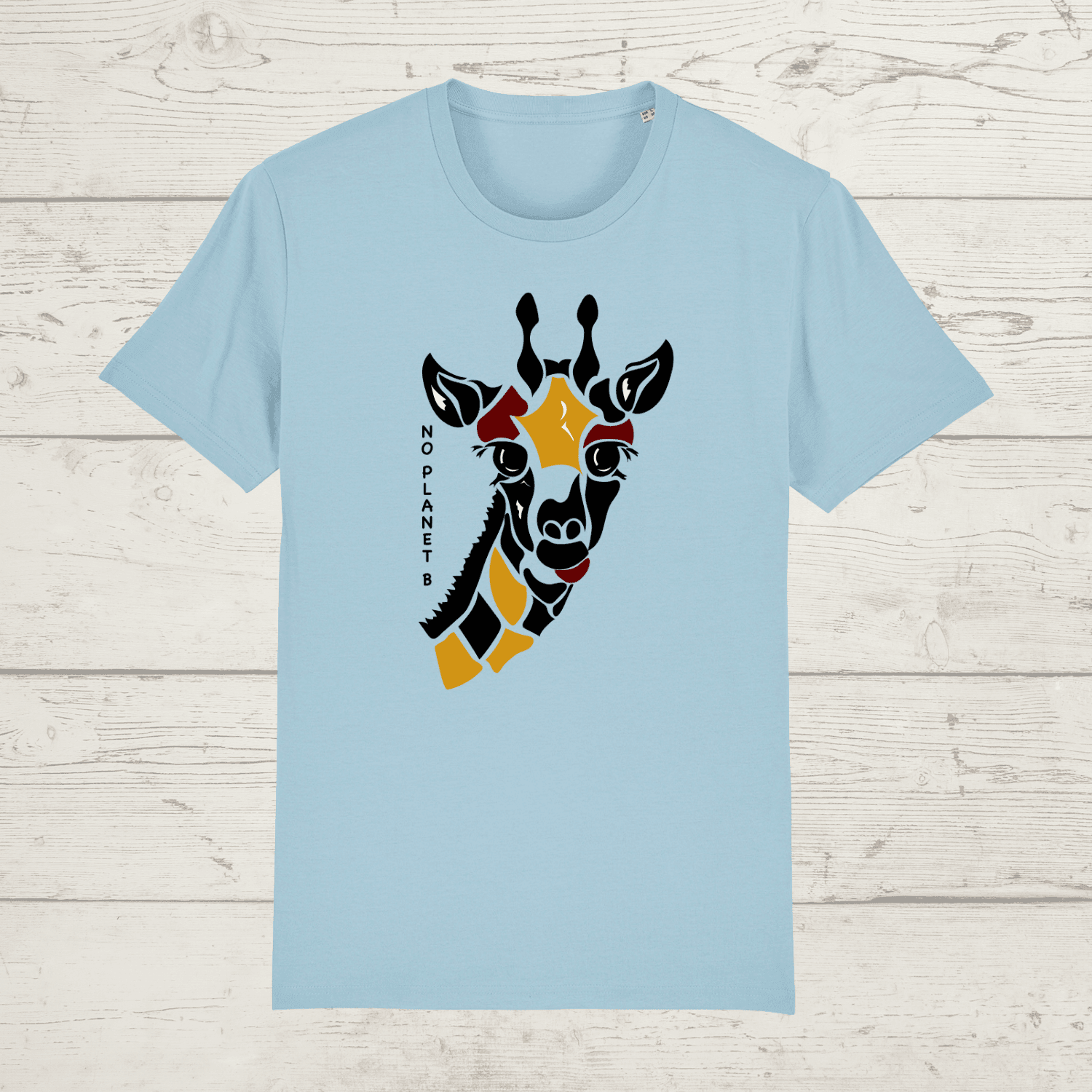 Kid’s no planet b giraffe t-shirt - sky blue / 3-4 years -