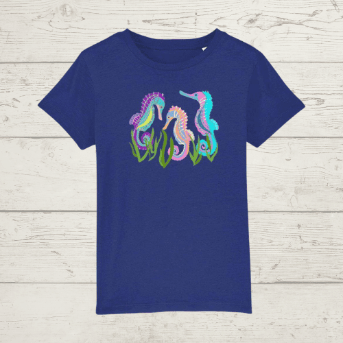 Kid’s seahorses t-shirt - french navy / xs / 3-4 - kid’s