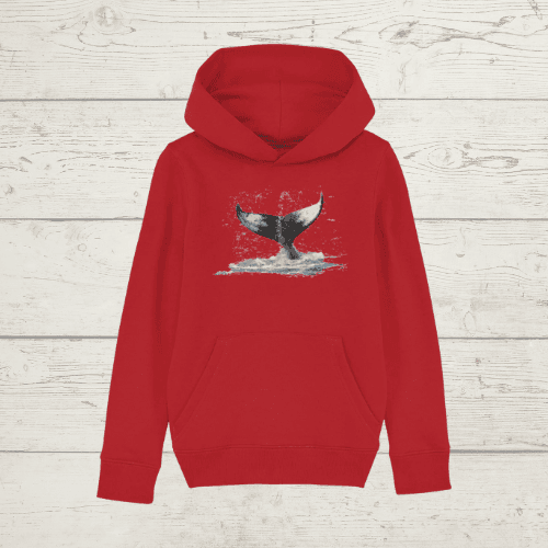 Kid’s whale hoody - bright red / xs / 3-4 - kid’s hoody