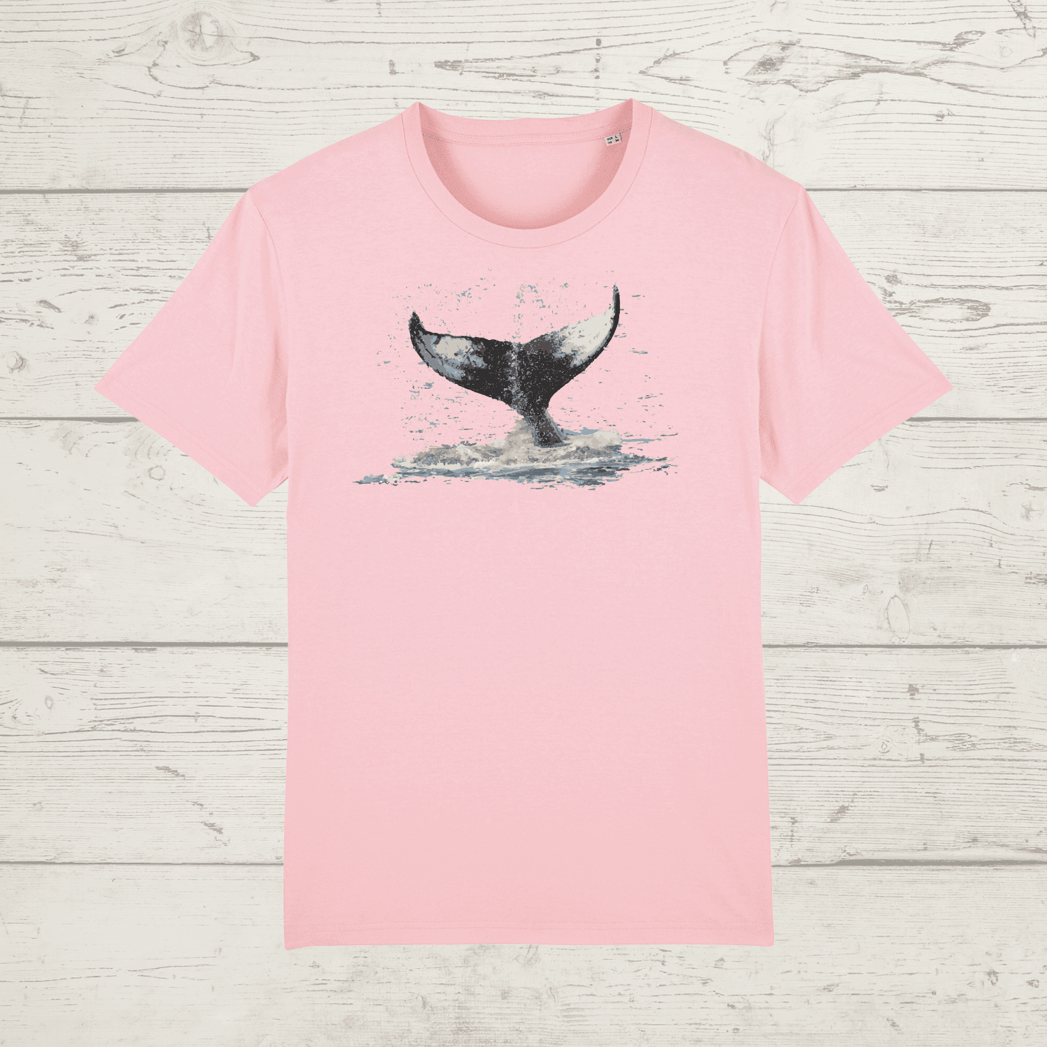 Kid’s whale splash t-shirt - cotton pink / 3-4 years - kid’s