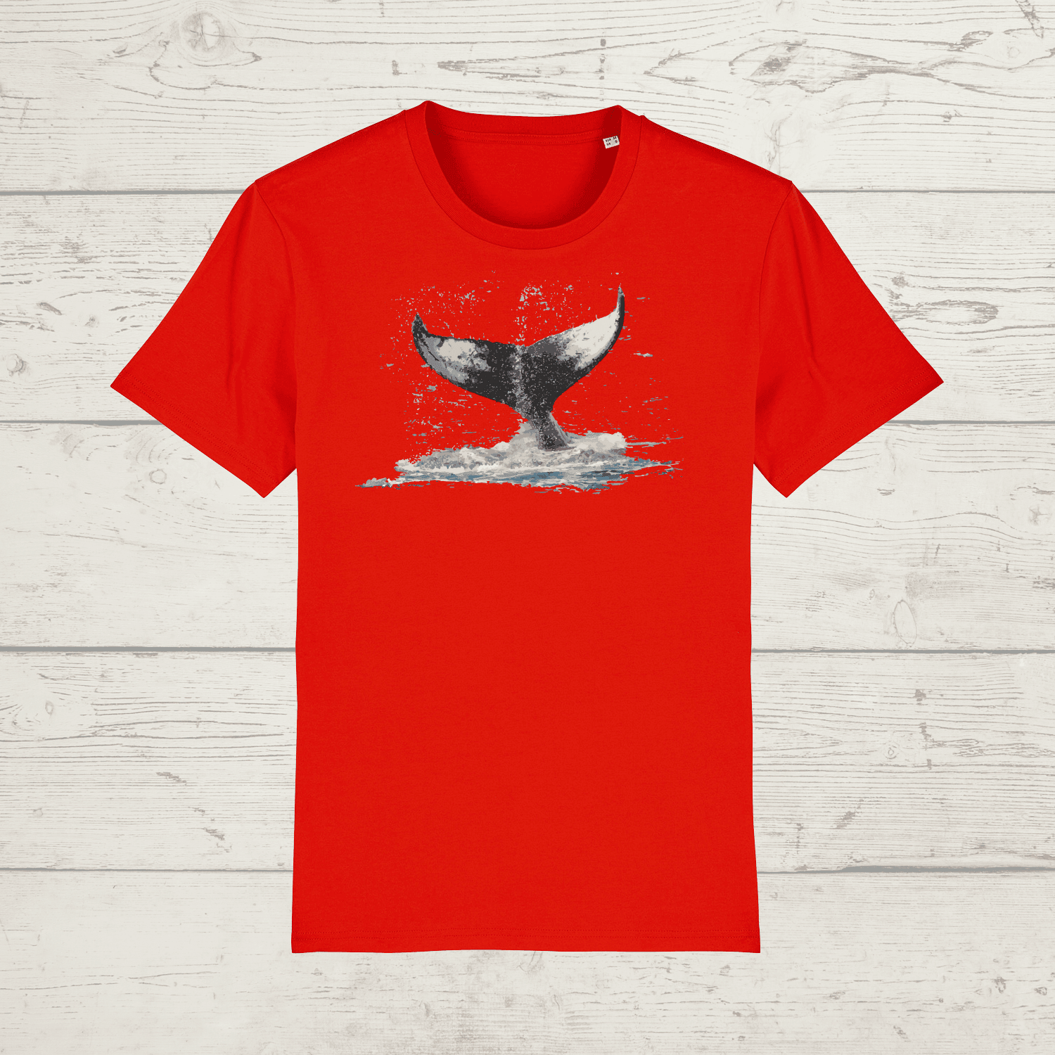 Kid’s whale splash t-shirt - red / 3-4 years - kid’s t-shirt