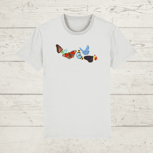 Unisex butterflies t-shirt - white / xx-small - unisex