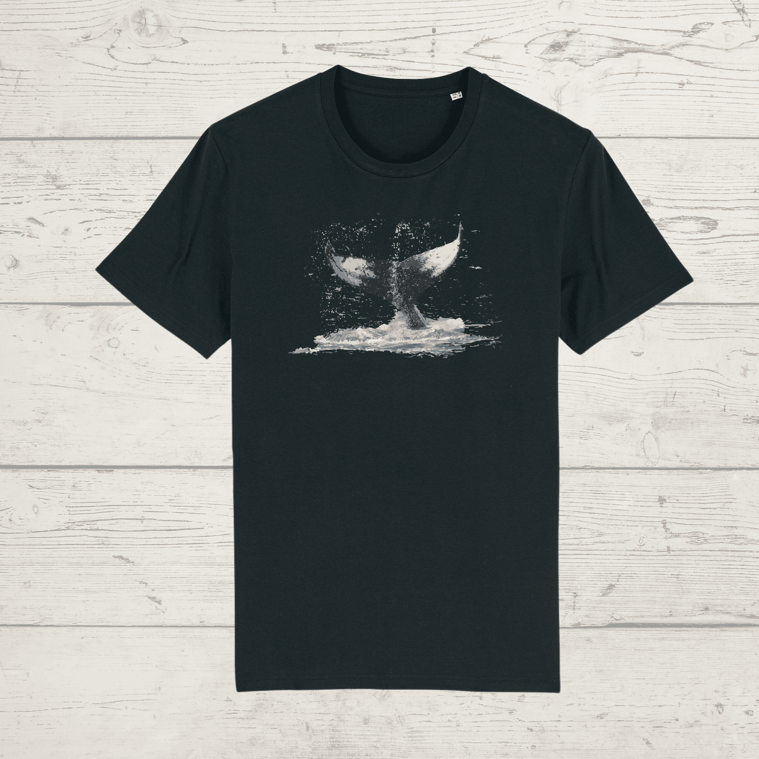 Unisex classic fit organic cotton whale t-shirt - black /