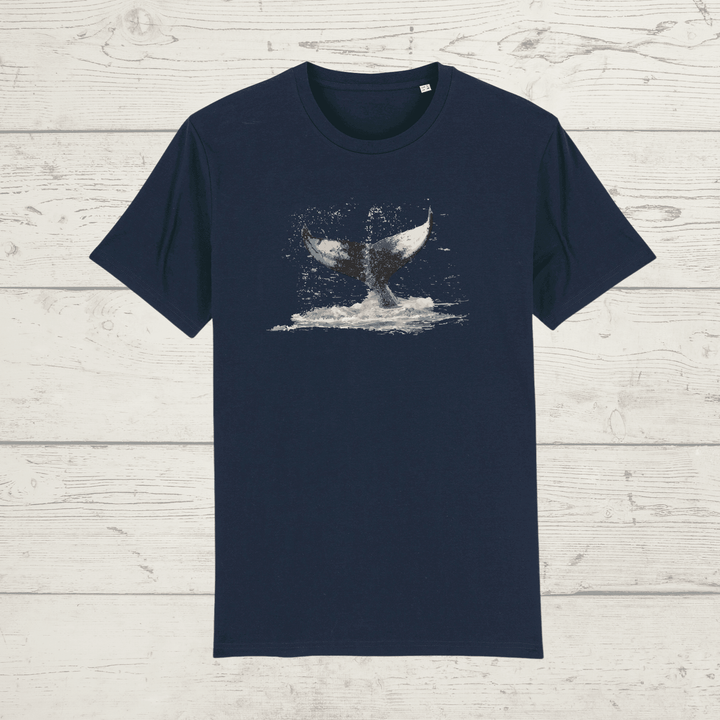 Unisex classic fit organic cotton whale t-shirt - navy /